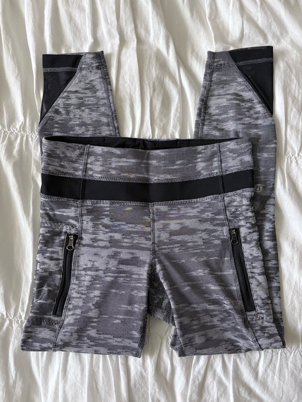 Lululemon Gray Mesh Capri Leggings